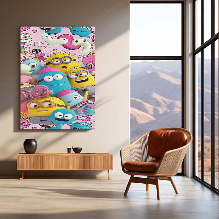 Minions Art Metal Poster | Cartoon Wall Decor | HD Print