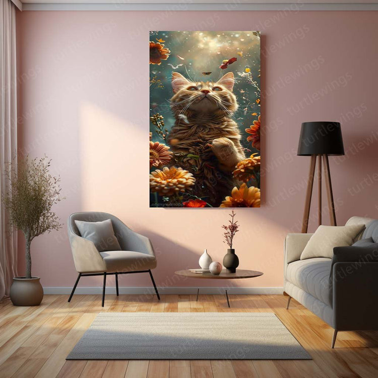 Cats Aesthetic Metal Poster | Feline Wall Art | HD Print