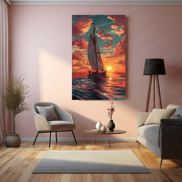 Ship in the Sea Metal Poster | Nautical Wall Art | HD Print 2