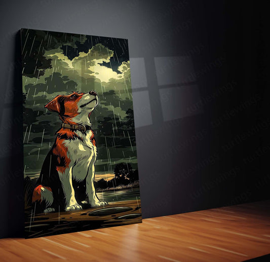 Dog in the Rain Metal Poster | Animal Wall Art | HD Print