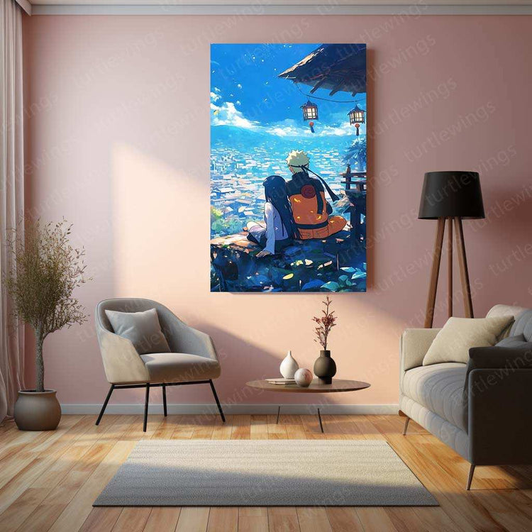 Naruto and Hinata Metal Poster | Iconic Couple Anime Art | Love & Adventure Wall Decor - TURTLEWINGS 