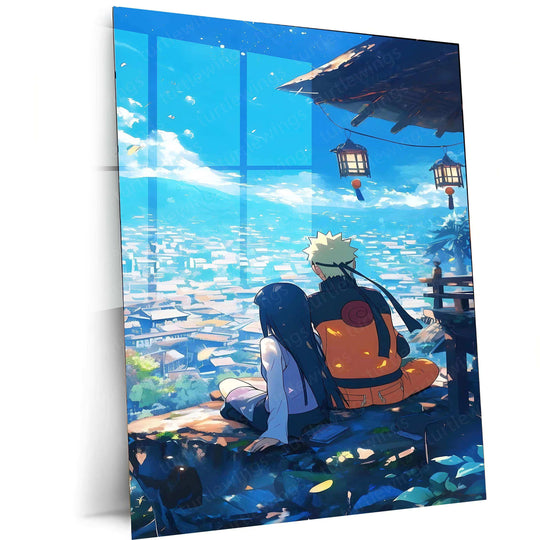 Naruto and Hinata Metal Poster | Iconic Couple Anime Art | Love & Adventure Wall Decor - TURTLEWINGS 