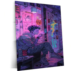 Sci-Fi boy Metal Poster | Futuristic & Intergalactic Art | Cosmic Spacewall Decor