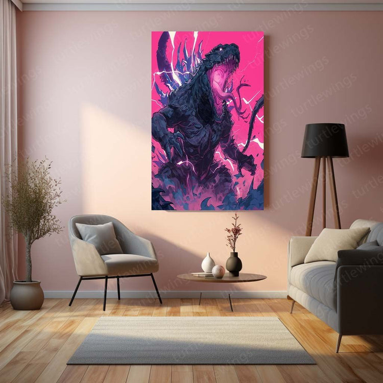 Godzilla Art Metal Poster | Iconic Monster Design | HD Print