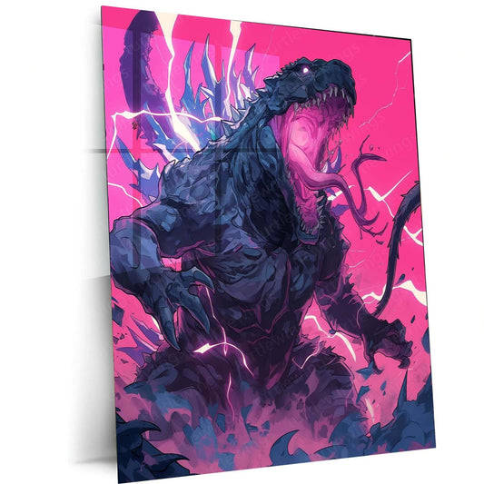 Godzilla Art Metal Poster | Iconic Monster Design | HD Print