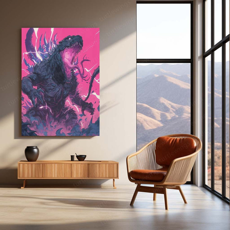 Godzilla Art Metal Poster | Iconic Monster Design | HD Print