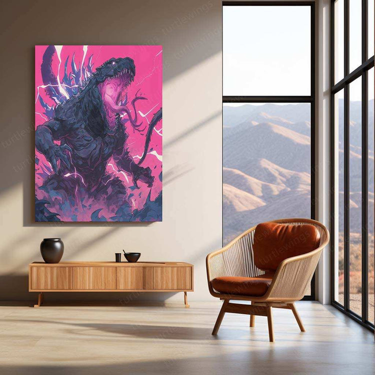 Godzilla Metal Poster | Kaiju Movie Wall Art | Monster King Aesthetic - TURTLEWINGS 