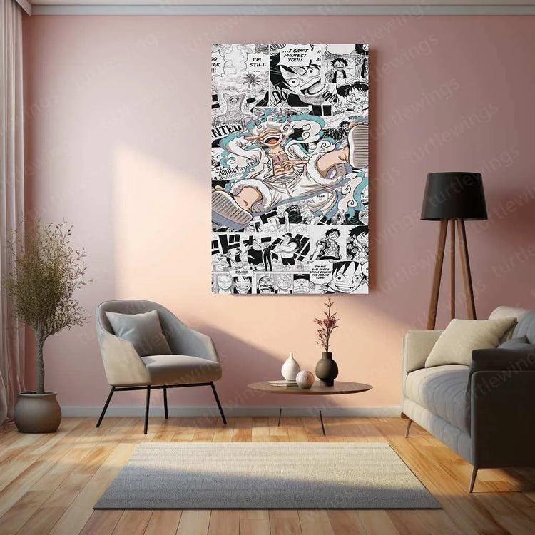 Monkey D. Luffy Gear 5 Metal Poster | Epic Transformation Art | One Piece Wall Decor - TURTLEWINGS 