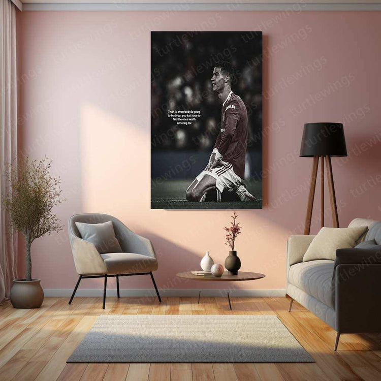 Cristiano Ronaldo Metal Poster | Football Legend Wall Art | CR7 Sports Decor - TURTLEWINGS 