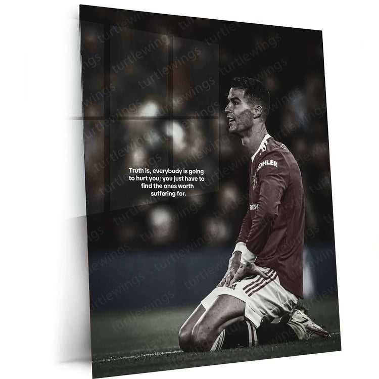 Cristiano Ronaldo Metal Poster | Football Legend Wall Art | CR7 Sports Decor - TURTLEWINGS 