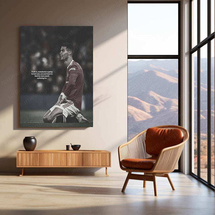 Cristiano Ronaldo Metal Poster | Football Legend Wall Art | CR7 Sports Decor - TURTLEWINGS 