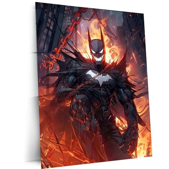 Stylized Batman Metal Poster – Iconic Dark Knight Art - TURTLEWINGS 