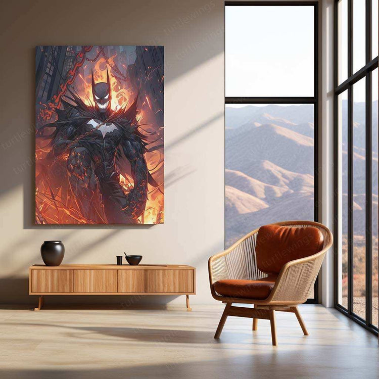 Stylized Batman Metal Poster – Iconic Dark Knight Art - TURTLEWINGS 