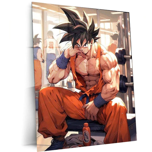 Goku Gym Art Metal Poster | Dragon Ball Z Workout Motivation | HD Print