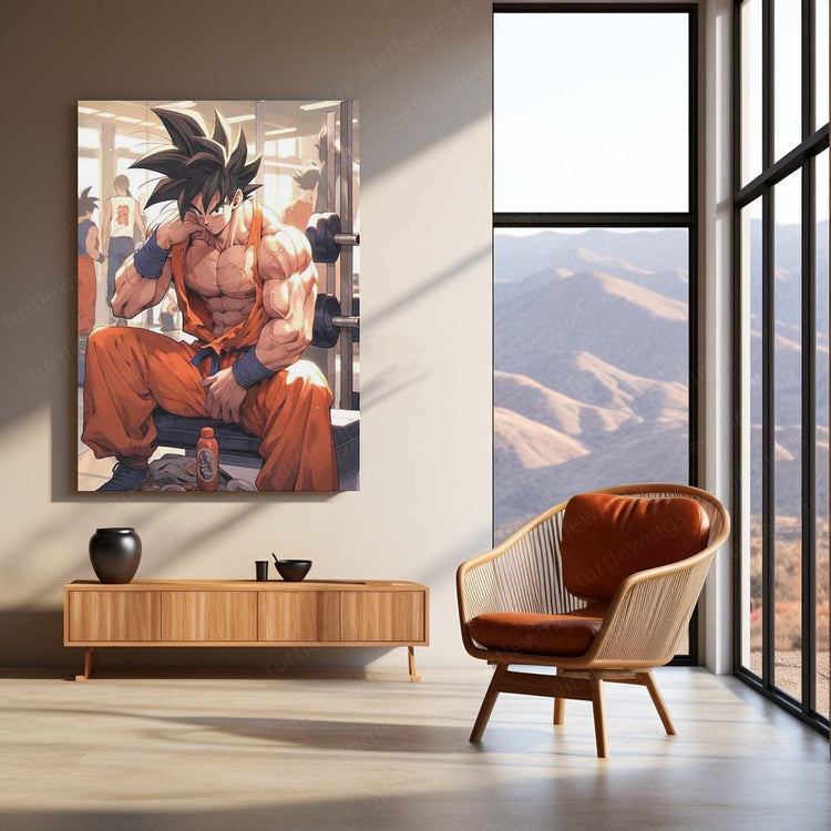 Goku Gym Art Metal Poster | Dragon Ball Z Workout Motivation | HD Print