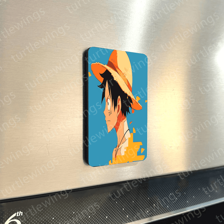 Anime Legends Fridge Magnet Combo: NarutoAnime, Sasuke, Luffy, Zoro, Saitama | HD Metal Prints | Turtlewings