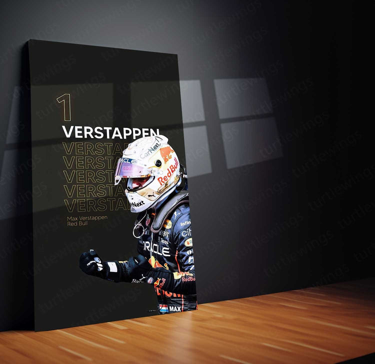 Max Verstappen F1 Champion Metal Poster | Racing Legend | Turtlewings Sports Art