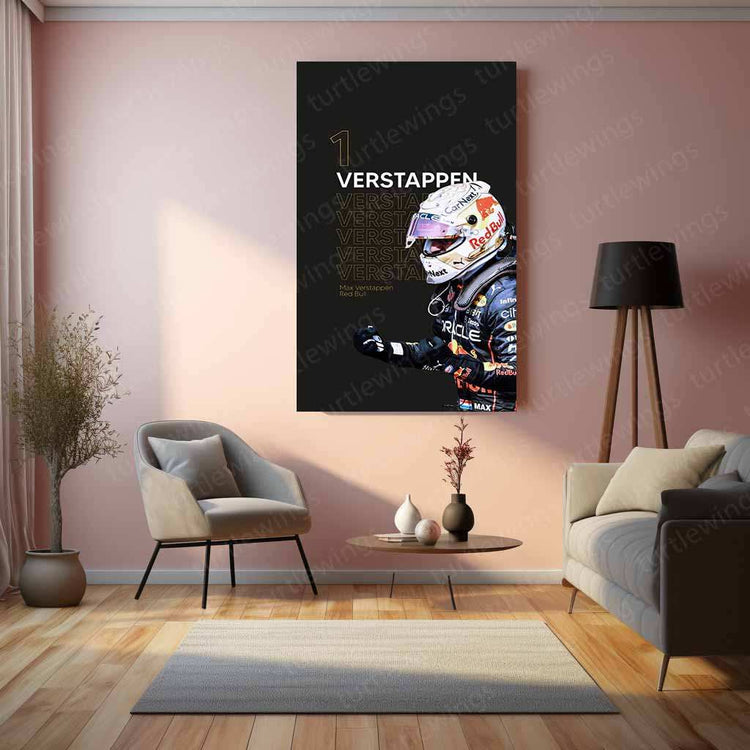 Max Verstappen Metal Poster | Red Bull Racing F1 Champion Wall Art | Formula 1 Memorabilia - TURTLEWINGS 