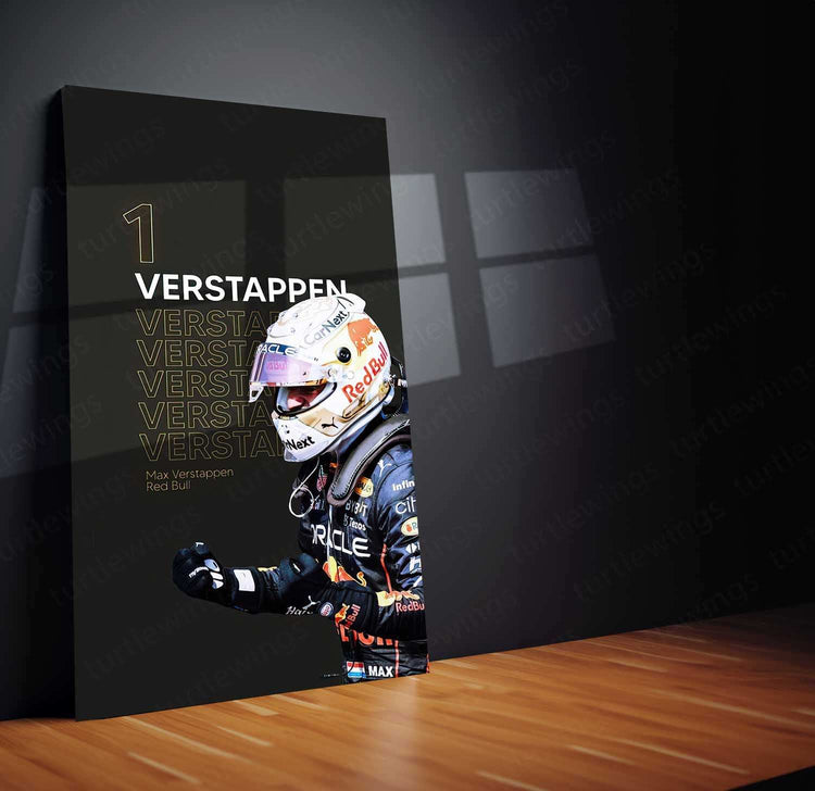 Max Verstappen Metal Poster | Red Bull Racing F1 Champion Wall Art | Formula 1 Memorabilia - TURTLEWINGS 