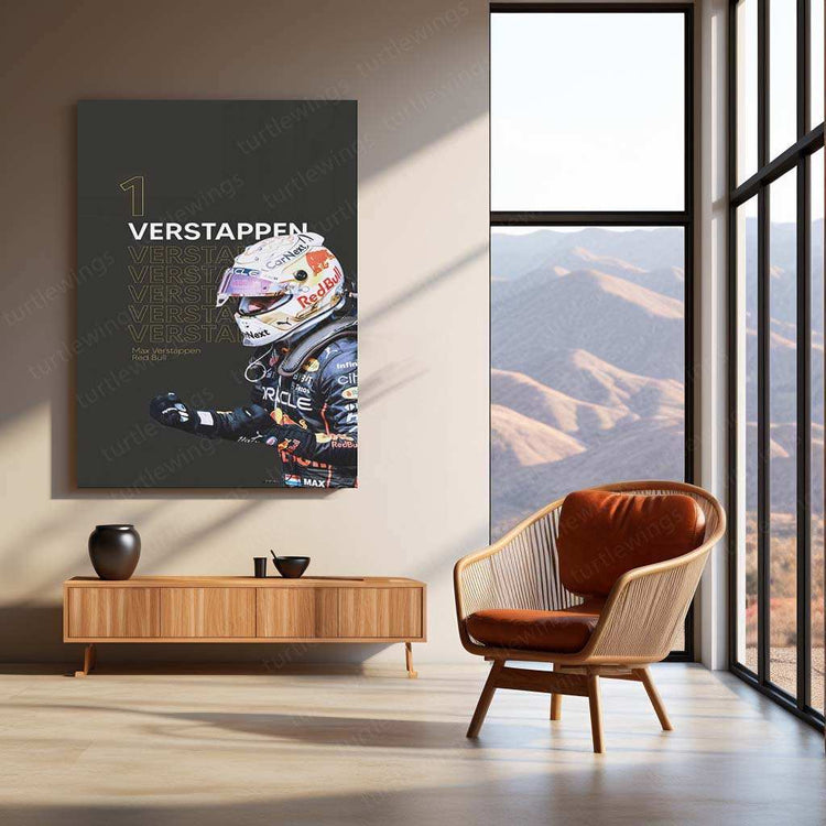 Max Verstappen Metal Poster | Red Bull Racing F1 Champion Wall Art | Formula 1 Memorabilia - TURTLEWINGS 