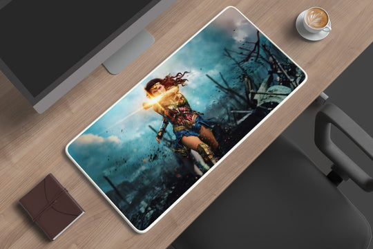 Strength and Precision: TurtleWings Wonder Woman Multicolor Large Mousepad ? Warrior Style for Your Workspace