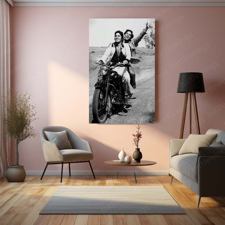 Bollywood Classic - Amitabh and Dharmendra Sholay Metal Poster | Iconic Wall Art | HD Print