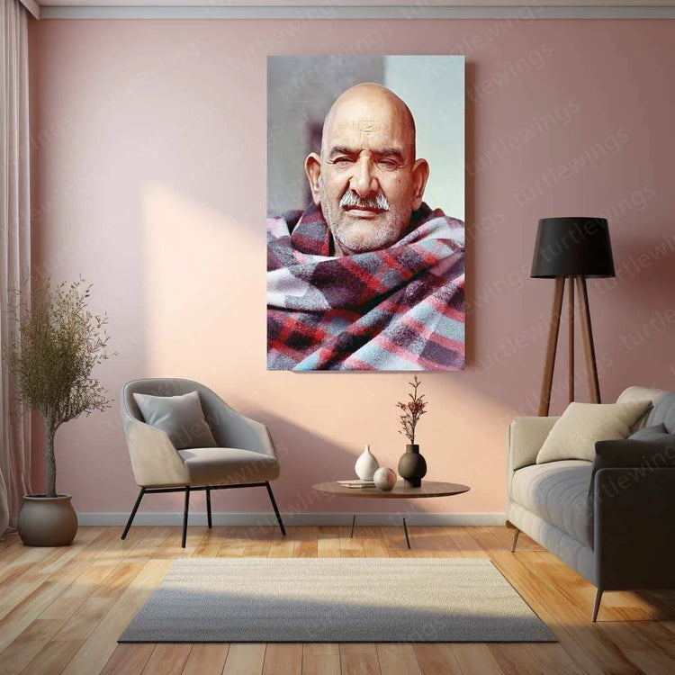 Neem Karoli Baba Metal Frame - A Divine Tribute 2 - TURTLEWINGS 