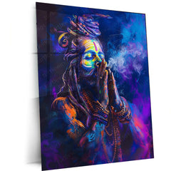 Aghori Metal Poster – Mystical Shiva Sadhu Wall Art | Spiritual & Dark Aesthetic Decor