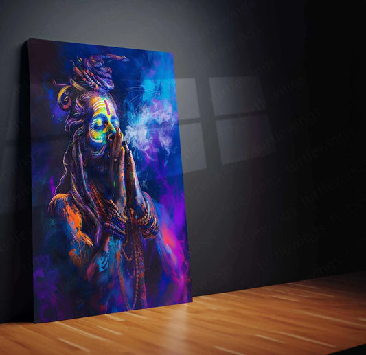 Aghori Metal Poster – Mystical Shiva Sadhu Wall Art | Spiritual & Dark Aesthetic Decor - TURTLEWINGS 