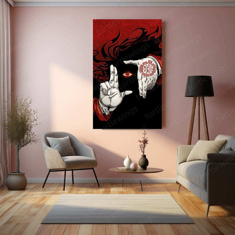 Alucard Eyes Poster – Dark Vampire Art from Hellsing - TURTLEWINGS 