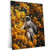 Astronaut in Flowers Metal Poster – Surreal Space & Nature Wall Art | Cosmic Aesthetic Decor