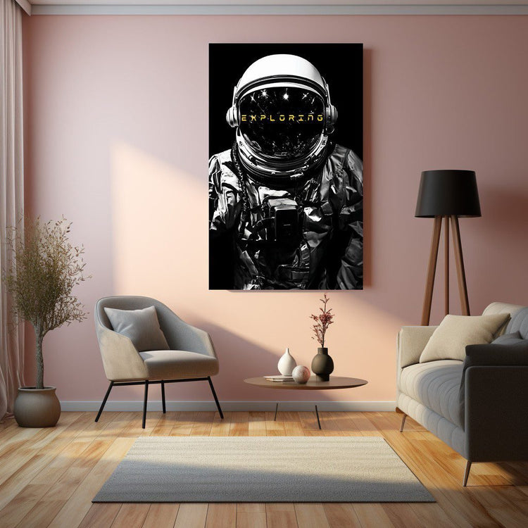 Turtlewings | Astronaut Exploring Art Metal Print | Space Exploration Decor | Cosmic Wall Art