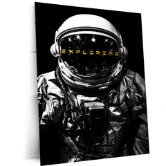 Astronaut Metal Poster | Space Explorer Wall Art | Cosmic Sci-Fi Decor