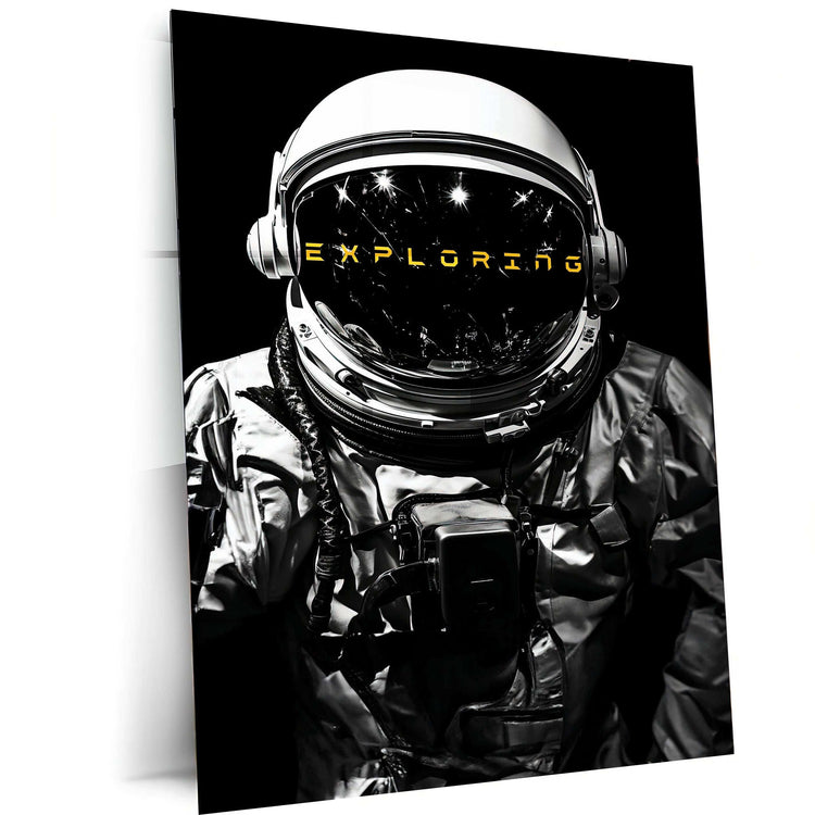 Astronaut Metal Poster | Space Explorer Wall Art | Cosmic Sci-Fi Decor - TURTLEWINGS 