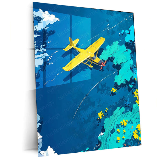 Aeroplane Aesthetic Art Metal Poster | Aviation Enthusiast Wall Decor | HD Print