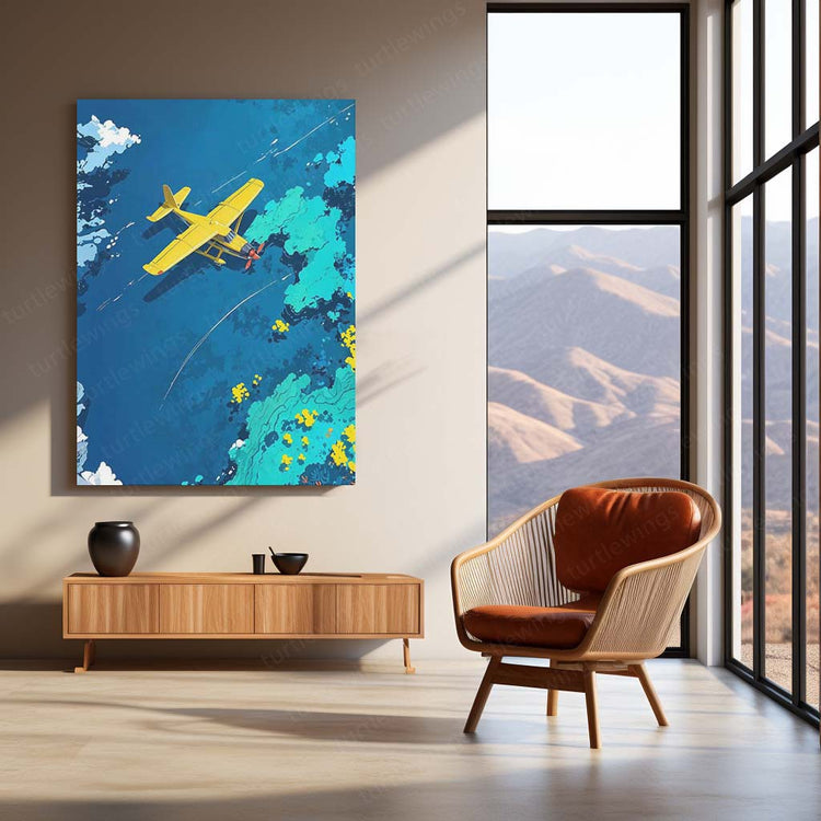 Aeroplane Aesthetic Art Metal Poster | Aviation Enthusiast Wall Decor | HD Print