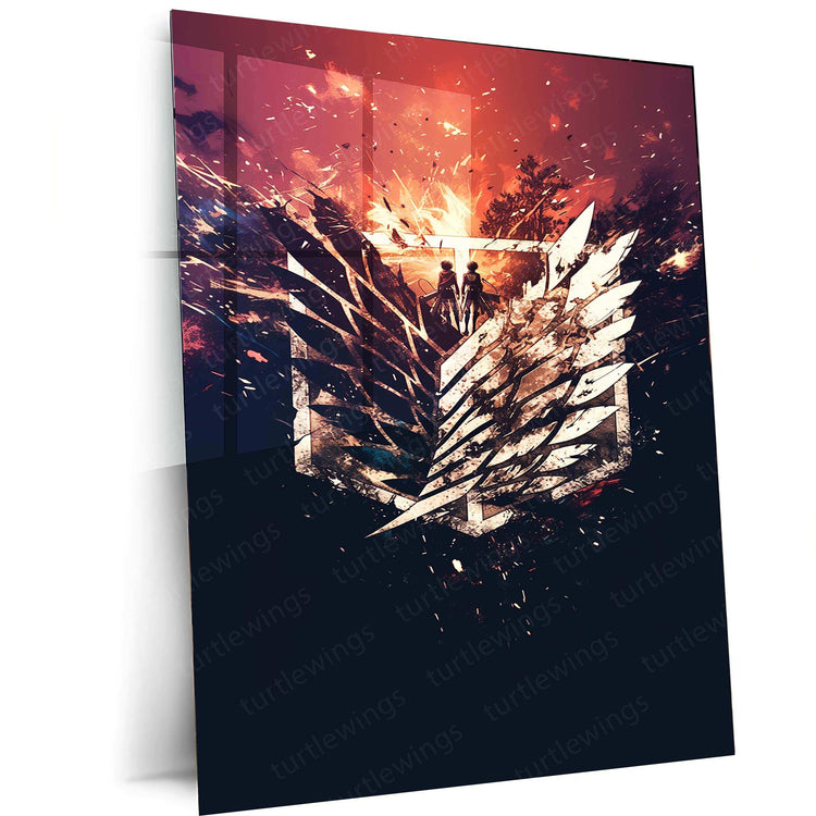 Attack on Titan Metal Poster – Epic Anime Wall Art | Colossal Battle Decor - TURTLEWINGS 