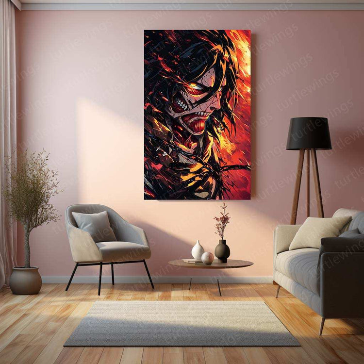 Attack on Titan Metal Poster – Epic Anime Wall Art | Colossal Battle Decor 2 - TURTLEWINGS 