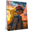 Ash & Pikachu’s Love - Pokémon Metal Poster | Heartfelt Friendship | Iconic Duo Wall Art