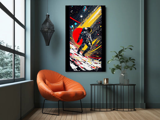 Astronaut Metal Poster Cosmic Space Adventure Wall Art (1) - TURTLEWINGS 