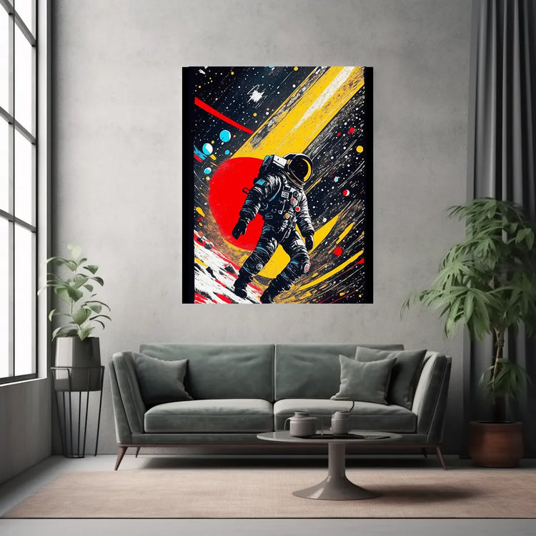 Astronaut Metal Poster Cosmic Space Adventure Wall Art (1) - TURTLEWINGS 