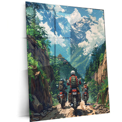 Bikers Traveling Mountains