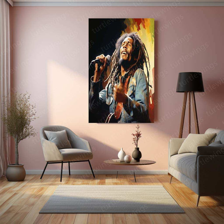 Bob Marley Metal Poster – Reggae Icon Wall Art - TURTLEWINGS 