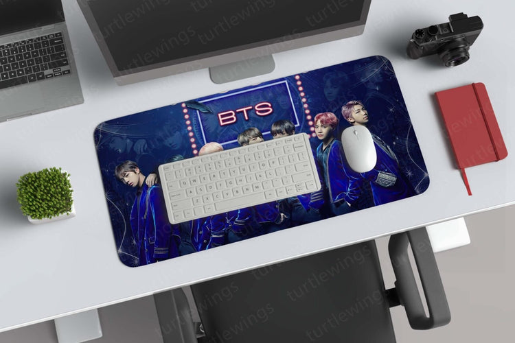 BTS Band Art Large Mousepad | K-Pop Inspired Desk Accessory | Turtlewings