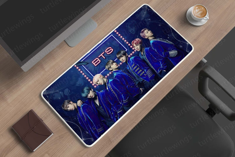 BTS Band Art Large Mousepad | K-Pop Inspired Desk Accessory | Turtlewings