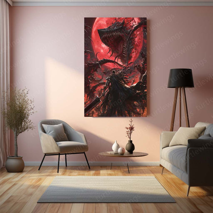 Berserk Dark Art Metal Poster | Gothic Fantasy Art | High-Quality Metal Wall Décor