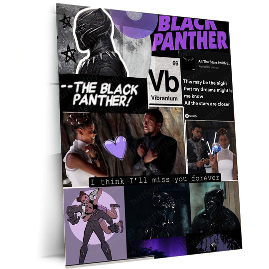 Black Panther Metal Poster | Marvel Superhero Wall Art | High-Definition Print