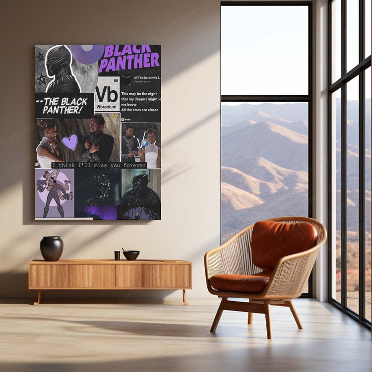 Black Panther Metal Poster | Marvel Superhero Wall Art | High-Definition Print