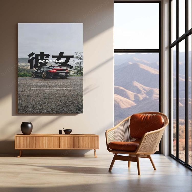 Black Porsche GT3 RS Metal Poster | Sleek and Powerful | Car Enthusiast Art 2