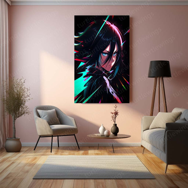 TheTheBleach Rukia Kuchiki Metal Poster | Soul Reaper Art | Turtlewings Anime